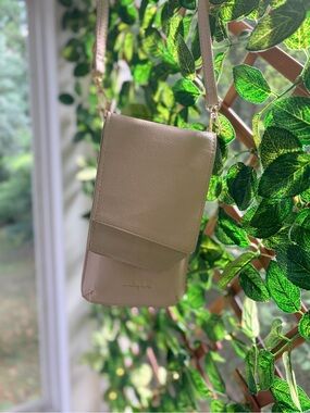 Women's Beige Crossbody Phone Bag with Adjustable Strap